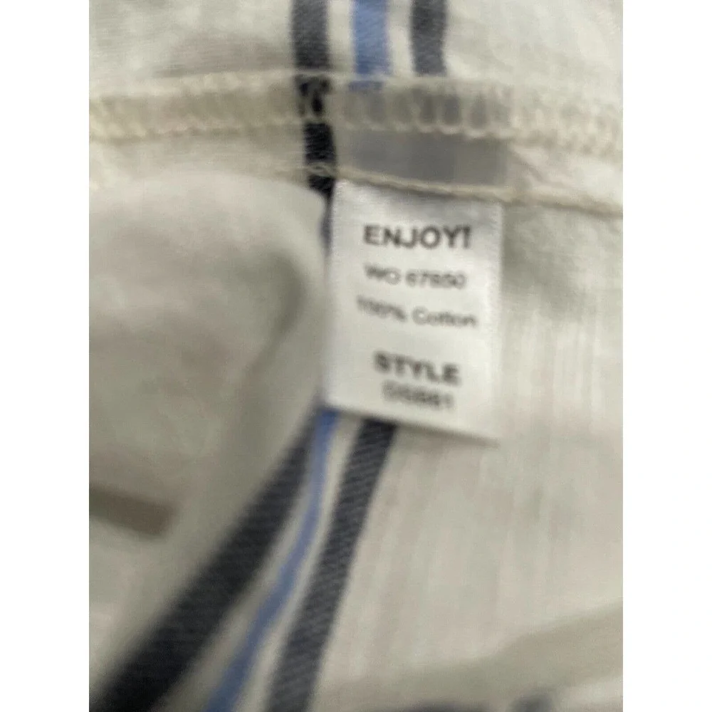 Michael Stars Size S Women's White Stripe Button Up Shirt Pocket‎ Long Sleeve